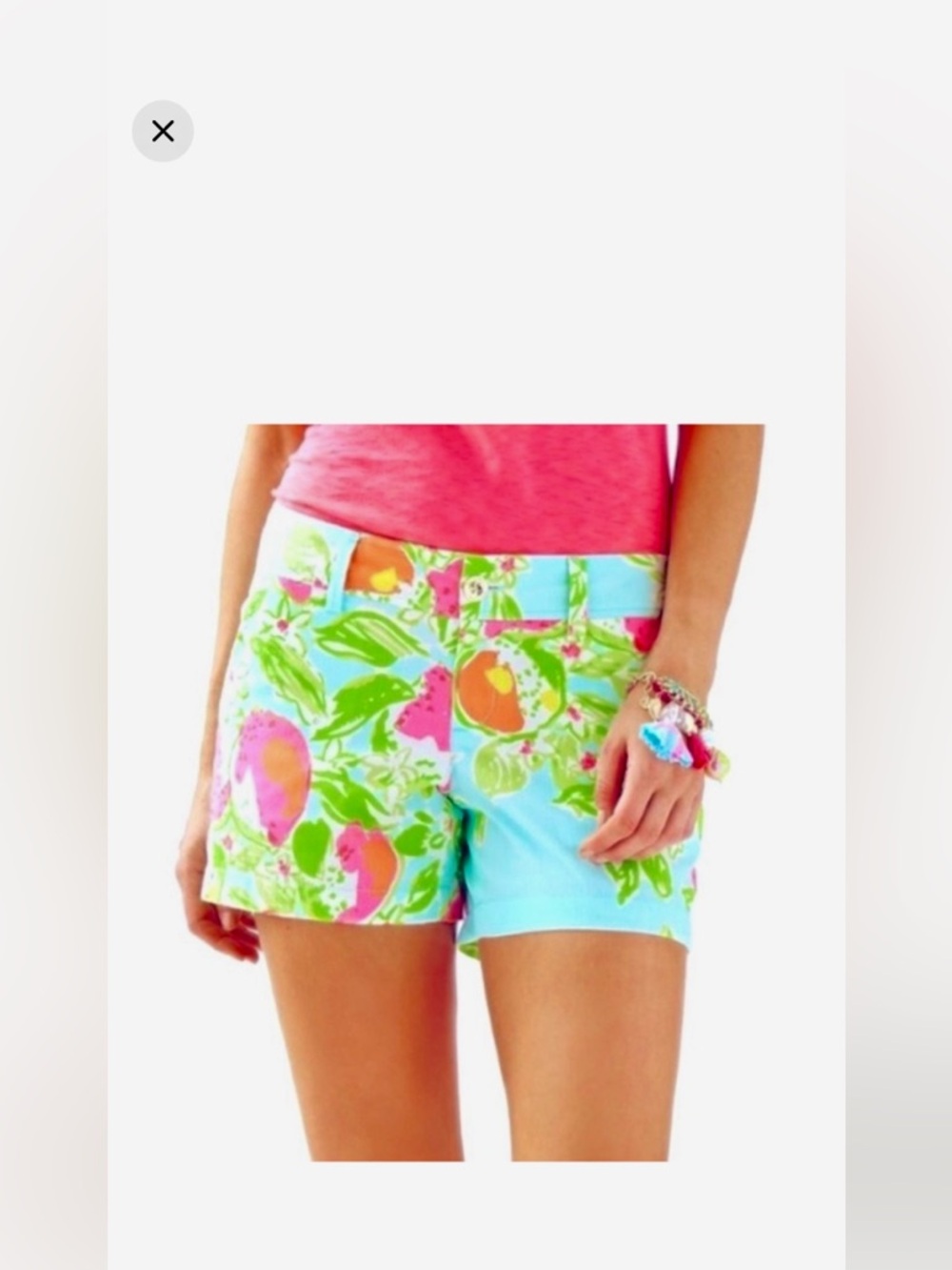 NWT LILLY PULITZER CALLAHAN POOL BLUE SHORTS PINK LEMONADE SZ 0